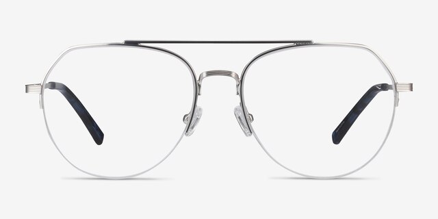 Breathe Argenté MétalMontures de lunettes de vue d'EyeBuyDirect, Vue de Face