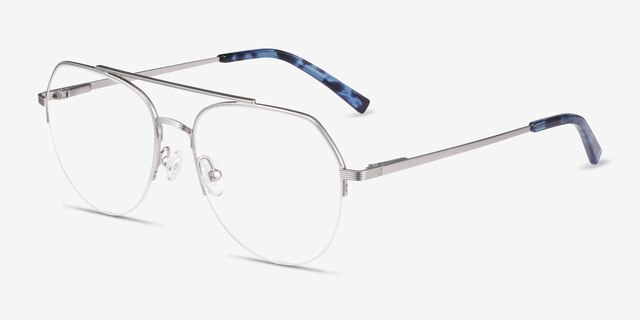 Breathe Argenté MétalMontures de lunettes de vue d'EyeBuyDirect, Vue d'Angle