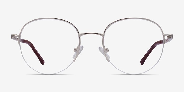 Written Silver Red Métal Montures de lunettes de vue d'EyeBuyDirect