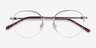 Written Silver Red MetalEyeglass Frames from EyeBuyDirect, Closed View