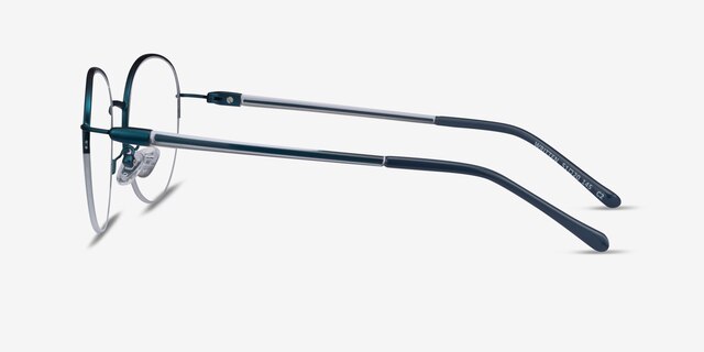Written Navy MetalEyeglass Frames from EyeBuyDirect, Side View