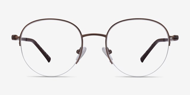 Written Bronze MetalEyeglass Frames from EyeBuyDirect, Front View