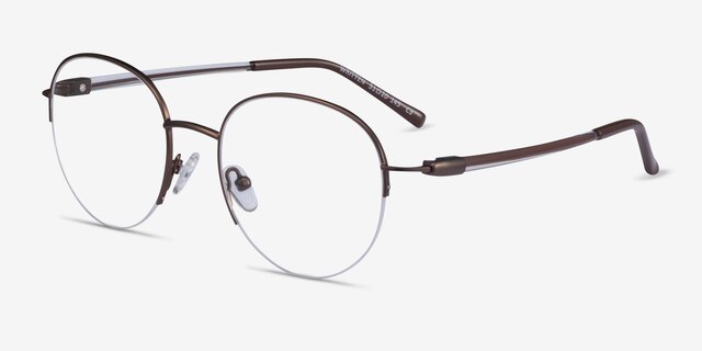 Written Bronze MetalEyeglass Frames from EyeBuyDirect, Angle View