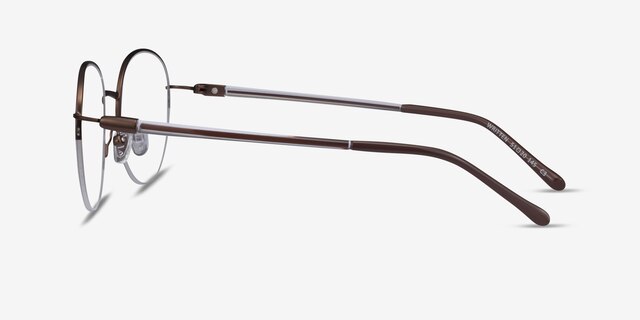 Written Bronze MetalEyeglass Frames from EyeBuyDirect, Side View