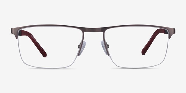 Belong Silver Carbon-fiberEyeglass Frames from EyeBuyDirect, Front View