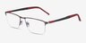 Belong Silver Carbon-fiberEyeglass Frames from EyeBuyDirect, Angle View