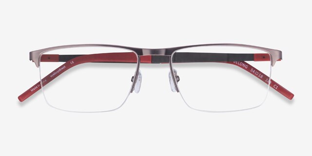 Belong Silver Carbon-fiberEyeglass Frames from EyeBuyDirect, Closed View
