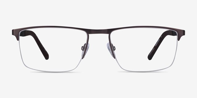 Belong Gunmetal Carbon-fiberEyeglass Frames from EyeBuyDirect, Front View