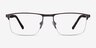 Belong Gunmetal Carbon-fiberEyeglass Frames from EyeBuyDirect, Front View