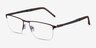 Belong Gunmetal Carbon-fiberEyeglass Frames from EyeBuyDirect, Angle View