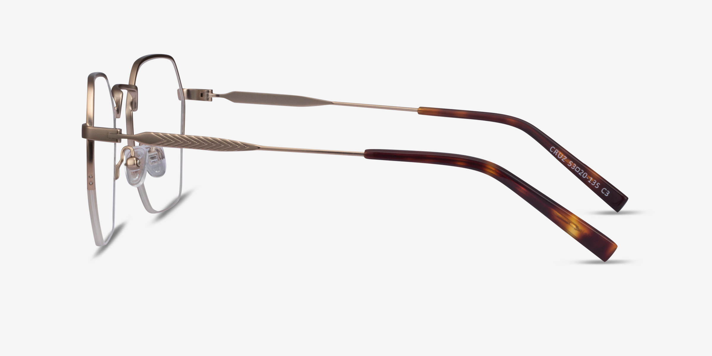 Cruz Square Rose Gold Semi Rimless Eyeglasses | Eyebuydirect
