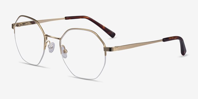 Cowen Doré MétalMontures de lunettes de vue d'EyeBuyDirect, Vue d'Angle