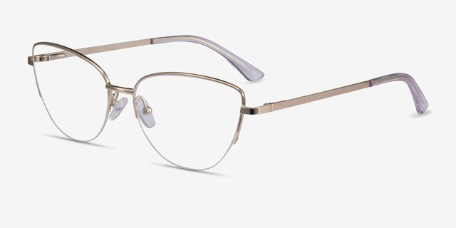 Star Gold MetalEyeglass Frames from EyeBuyDirect, Angle View