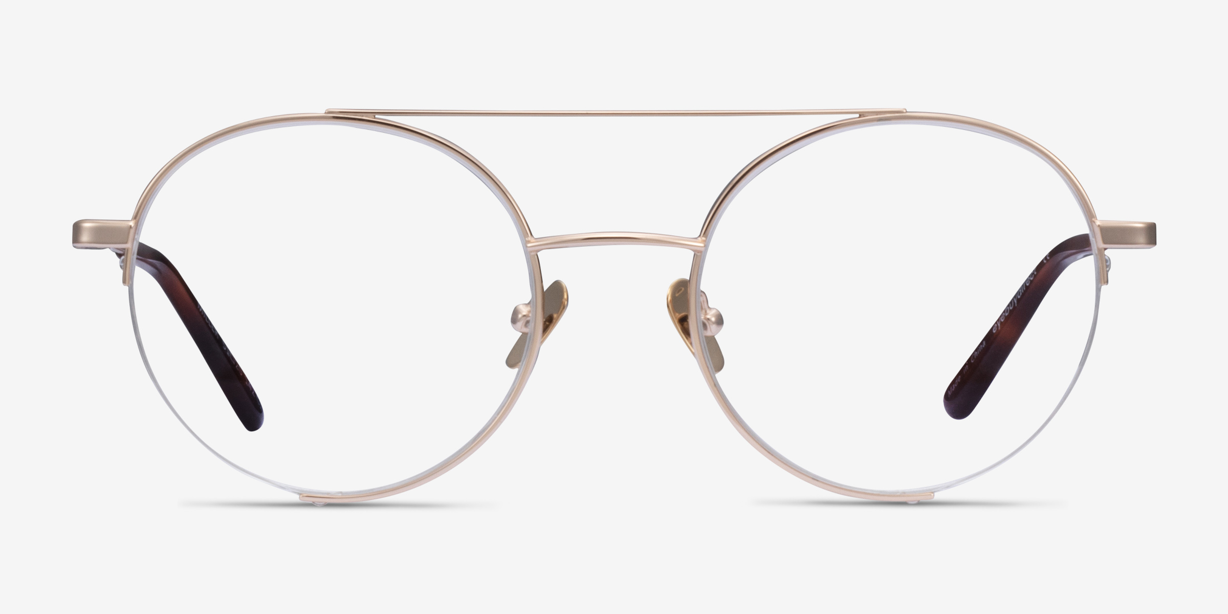 Miller Aviator Gold Semi Rimless Eyeglasses Eyebuydirect 2871