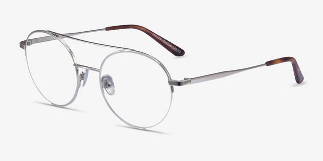 Miller Silver MetalEyeglass Frames from EyeBuyDirect, Angle View