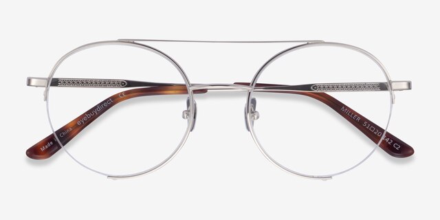 Miller Silver MetalEyeglass Frames from EyeBuyDirect, Closed View