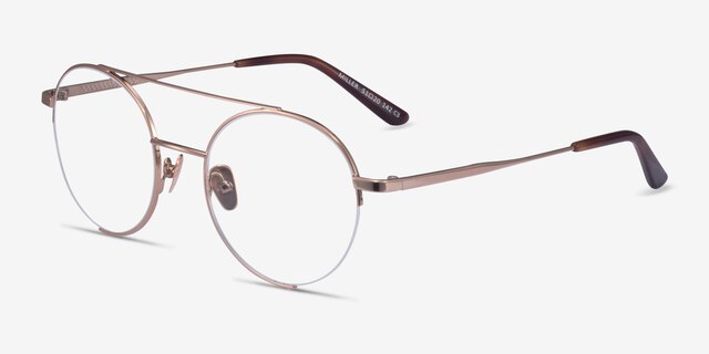 Miller Rose Gold MetalEyeglass Frames from EyeBuyDirect, Angle View
