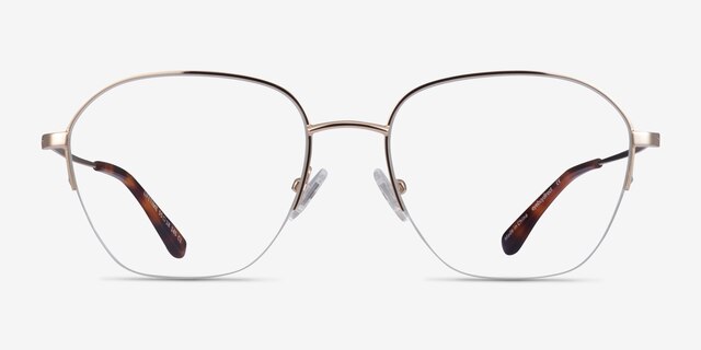 Lifetime Light Gold MetalEyeglass Frames from EyeBuyDirect, Front View