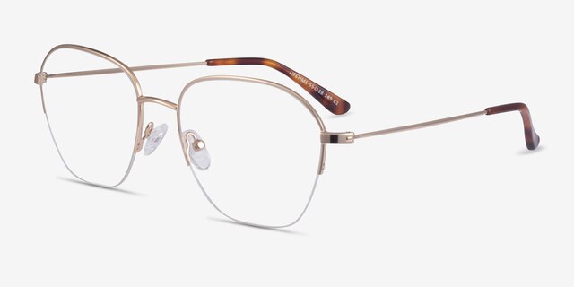 Lifetime Light Gold MetalEyeglass Frames from EyeBuyDirect, Angle View