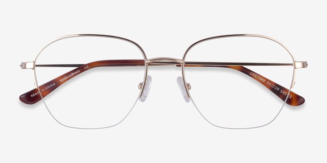 Lifetime Light Gold MetalEyeglass Frames from EyeBuyDirect, Closed View