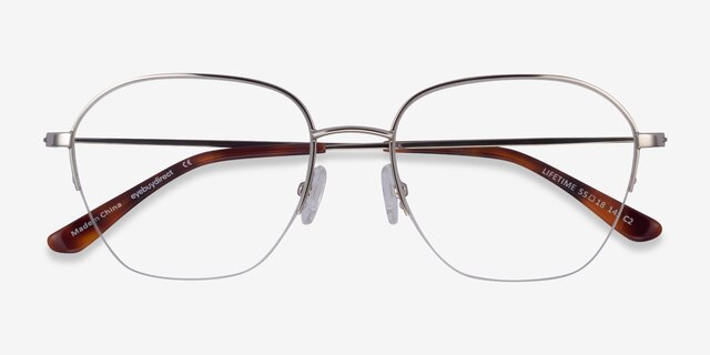 Lifetime Silver MetalEyeglass Frames from EyeBuyDirect, Closed View