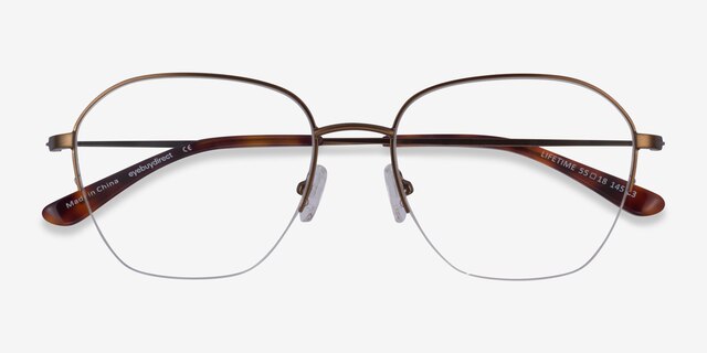 Lifetime Bronze MétalMontures de lunettes de vue d'EyeBuyDirect, Vue Rapprochée