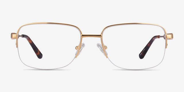 Kanye Gold MetalEyeglass Frames from EyeBuyDirect, Front View