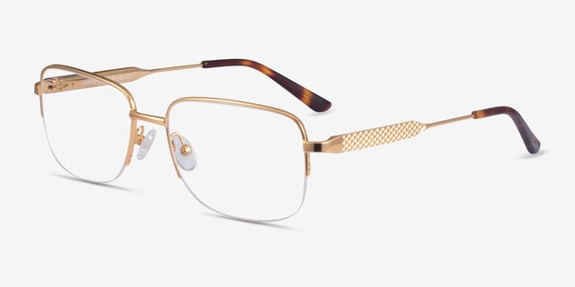 Kanye Gold MetalEyeglass Frames from EyeBuyDirect, Angle View