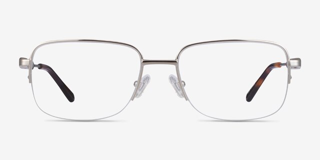 Kanye Silver MetalEyeglass Frames from EyeBuyDirect, Front View