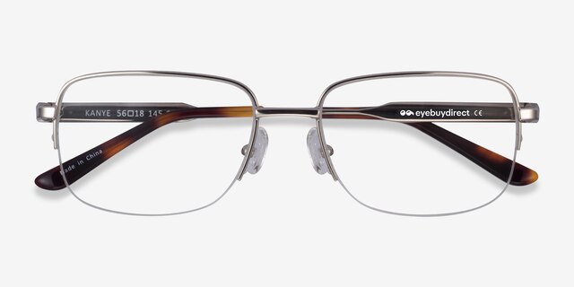 Kanye Silver MetalEyeglass Frames from EyeBuyDirect, Closed View