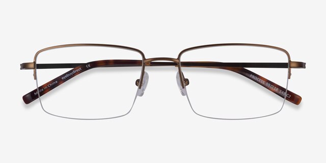 Process Bronze MétalMontures de lunettes de vue d'EyeBuyDirect, Vue Rapprochée