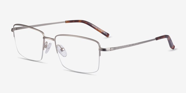 Process Silver MetalEyeglass Frames from EyeBuyDirect, Angle View