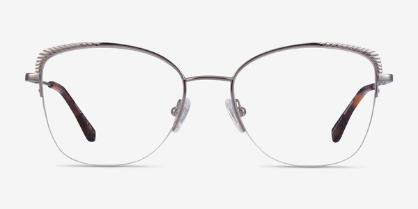 Amande Silver Metal Eyeglass Frames