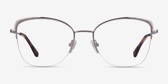 Amande Silver MetalEyeglass Frames from EyeBuyDirect, Front View