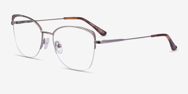 Amande Silver MetalEyeglass Frames from EyeBuyDirect, Angle View
