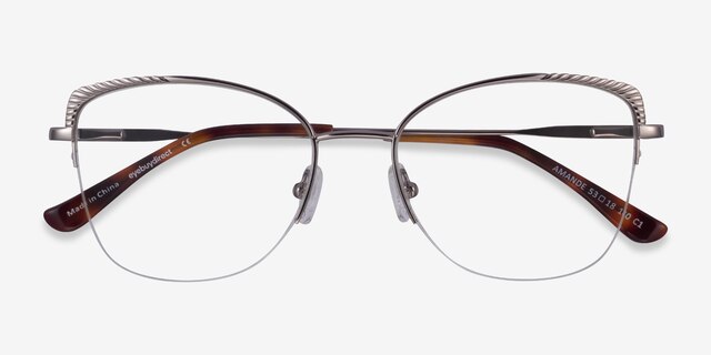 Amande Silver MetalEyeglass Frames from EyeBuyDirect, Closed View