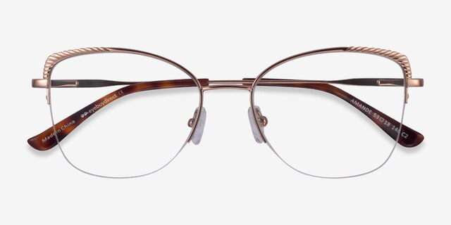 Amande Rose Gold MetalEyeglass Frames from EyeBuyDirect, Closed View