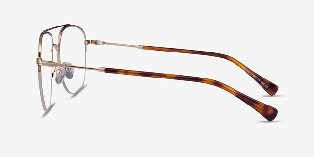 Universe Gold Tortoise MetalEyeglass Frames from EyeBuyDirect, Side View