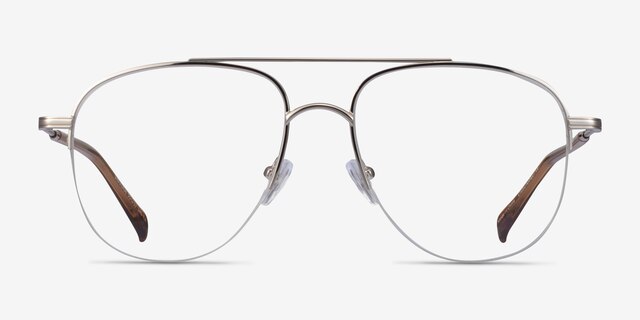 Universe Silver Yellow MetalEyeglass Frames from EyeBuyDirect, Front View