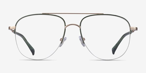 Universe Green Gold Metal Eyeglass Frames
