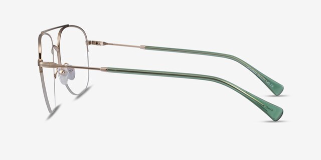 Universe Green Gold MetalEyeglass Frames from EyeBuyDirect, Side View