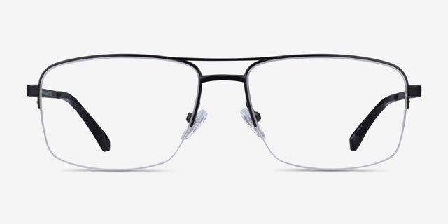 Yorkville Black MetalEyeglass Frames from EyeBuyDirect, Front View