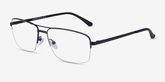 Yorkville Black MetalEyeglass Frames from EyeBuyDirect, Angle View