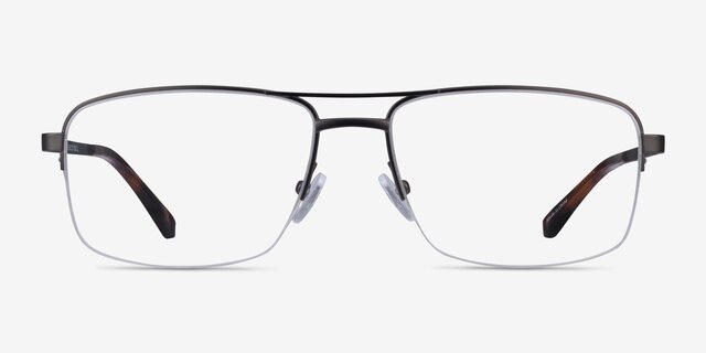 Yorkville Gunmetal MetalEyeglass Frames from EyeBuyDirect, Front View