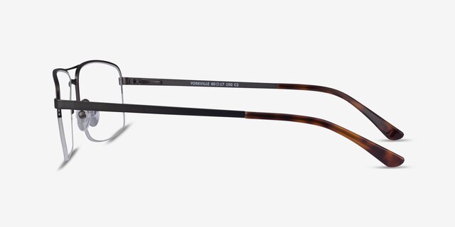 Yorkville Gunmetal MetalEyeglass Frames from EyeBuyDirect, Side View