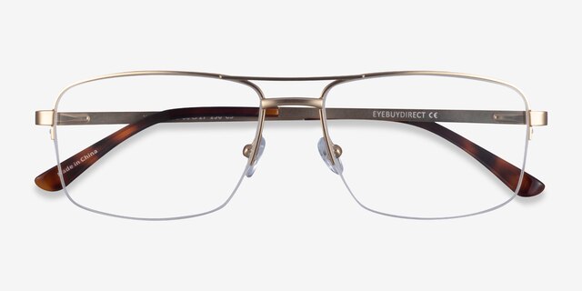 Yorkville Gold MetalEyeglass Frames from EyeBuyDirect, Closed View