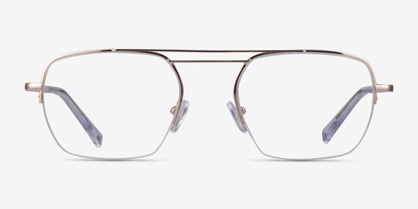 Cabrini Gold Clear Metal Eyeglass Frames