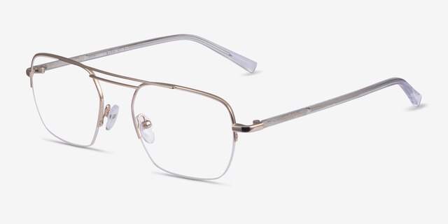 Cabrini Gold Clear MetalEyeglass Frames from EyeBuyDirect, Angle View