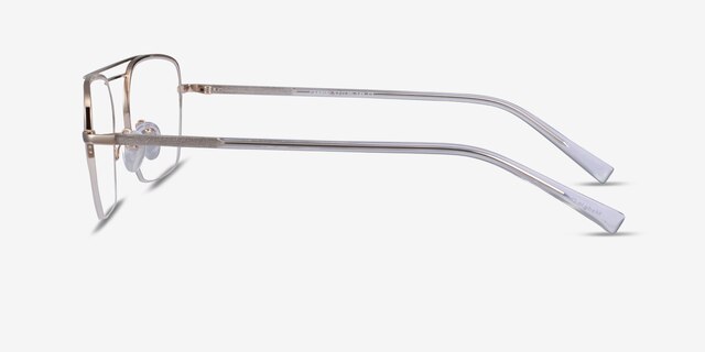 Cabrini Gold Clear MetalEyeglass Frames from EyeBuyDirect, Side View