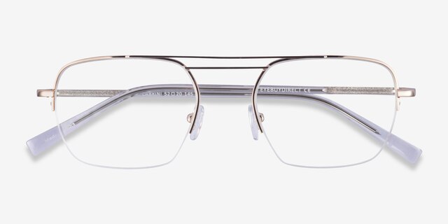 Cabrini Gold Clear MetalEyeglass Frames from EyeBuyDirect, Closed View